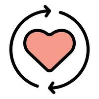 Heart trust relationship icon vector flat