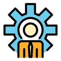 Colleague gear icon vector flat