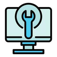 Instrument repair computer icon vector flat