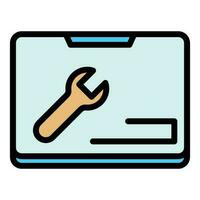Computer service icon vector flat