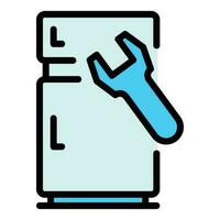 Fixed freezer icon vector flat