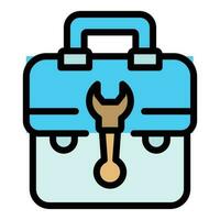reparar Servicio maleta icono vector plano