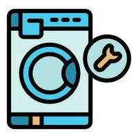 Spanner washing machine icon vector flat