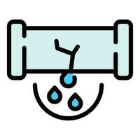 Leaking pipe icon vector flat