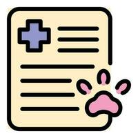 Veterinary clinic medical report icon vector flat