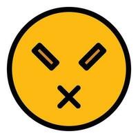 Silent emoji icon vector flat