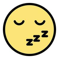 Sleepy emoji icon vector flat