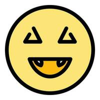 Laugh face icon vector flat