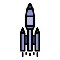 Exploration rocket icon vector flat