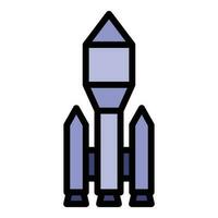 Rocket shuttle icon vector flat