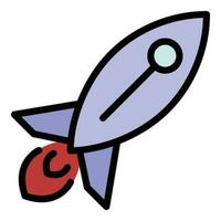 Cosmos shuttle icon vector flat