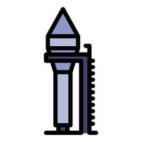 Rocket ship launch icon vector flat