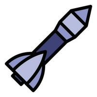 Rocket launch icon vector flat