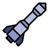 Spacecraft launch icon vector flat