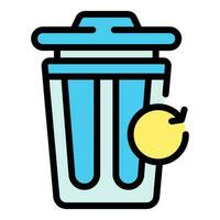 Trash bin recovery icon vector flat