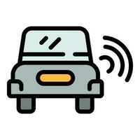 Speed radar alert icon vector flat