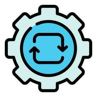 Gear update icon vector flat