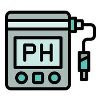 Research ph meter icon vector flat