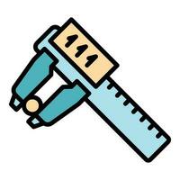 Digital micrometer scale icon vector flat