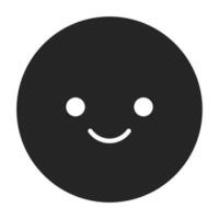 Cute face emotion emoticon flat monochrome isolated vector object. Editable black and white line art drawing. Simple outline spot illustration for web graphic design