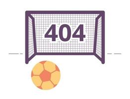 fútbol americano juego error 404 destello mensaje. pateando pelota dentro puerta. vacío estado ui diseño. página no encontró surgir dibujos animados imagen. vector plano ilustración concepto en blanco antecedentes