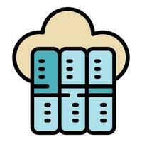 Server data cloud icon vector flat