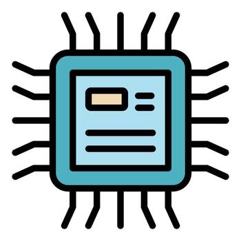 Processor internet icon vector flat