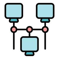 Network computer icon vector flat