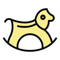 Rocking horse icon vector flat