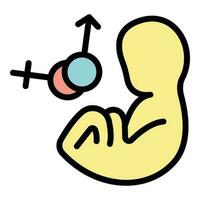 bebé embrion icono vector plano