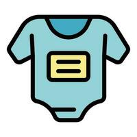 bebé nuevo ropa icono vector plano