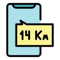 Taximeter distance icon vector flat