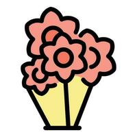 Blossom flower bouquet icon vector flat