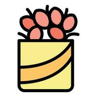 Easter flower bouquet icon vector flat