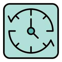 Late work wall clock icon vector flat