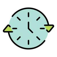 Late work timing icon vector flat