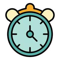 Late work alarm clock icon vector flat