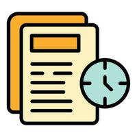 Late work papers icon vector flat