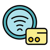 Subway wifi point icon vector flat