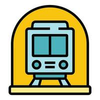 Subway metro train icon vector flat