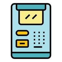 Subway ticket monitor icon vector flat