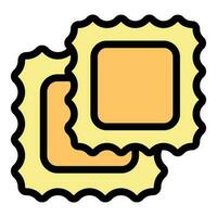 Ravioli italian icon vector flat