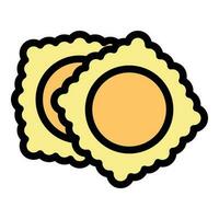 Ravioli restaurant icon vector flat