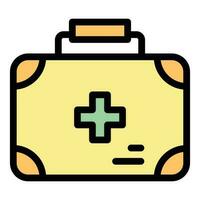 Expedition first aid kit icon vector flat