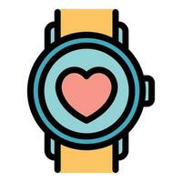 Runner app heart rate icon vector flat