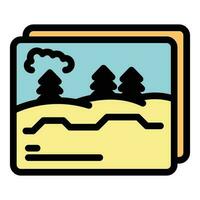 Runner camping route icon vector flat