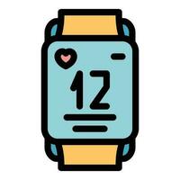 Runner app heart pulse icon vector flat