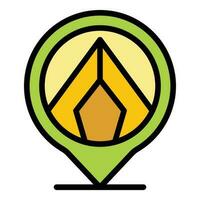 Campsite location icon vector flat