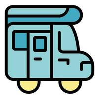 Camping car icon vector flat