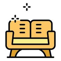 Clean sofa icon vector flat